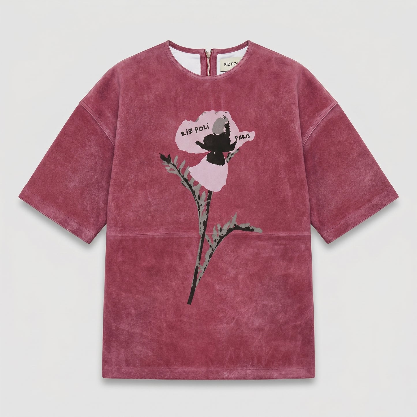 Floral Print Suede Top