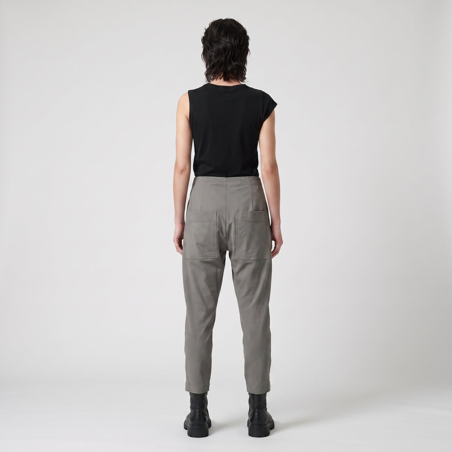 Textured Grey Tailored Trousers