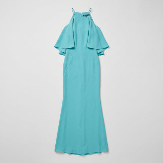 Flutter Sleeve Halter Gown