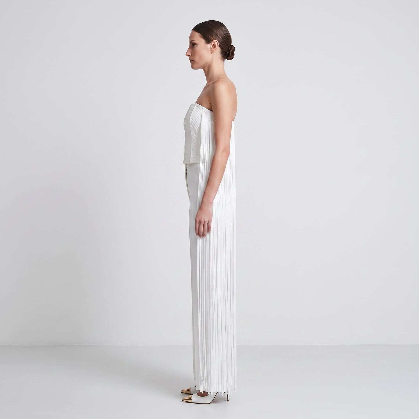 Structured Fringed Bandeau Top