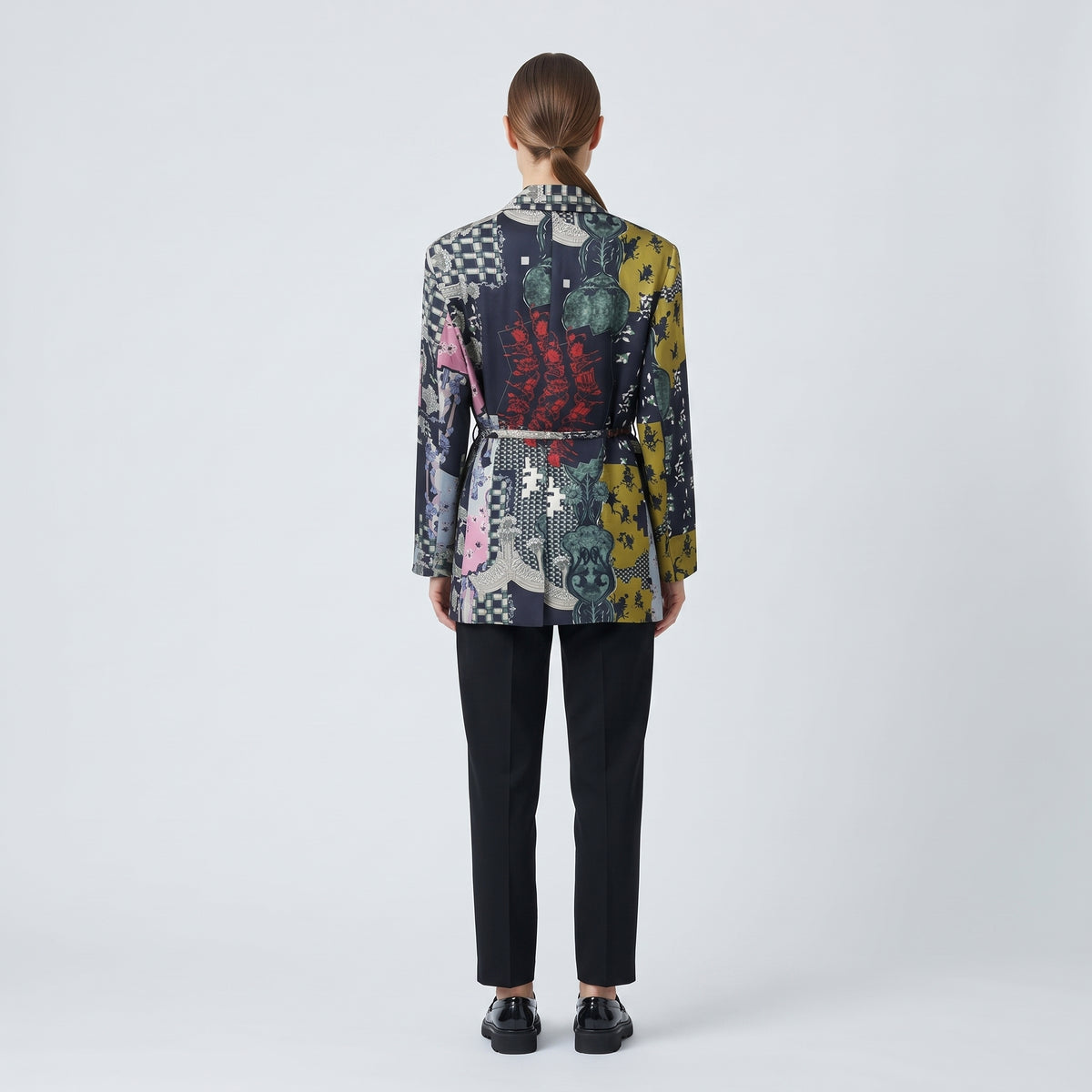 Patchwork Print Tailored Blazer