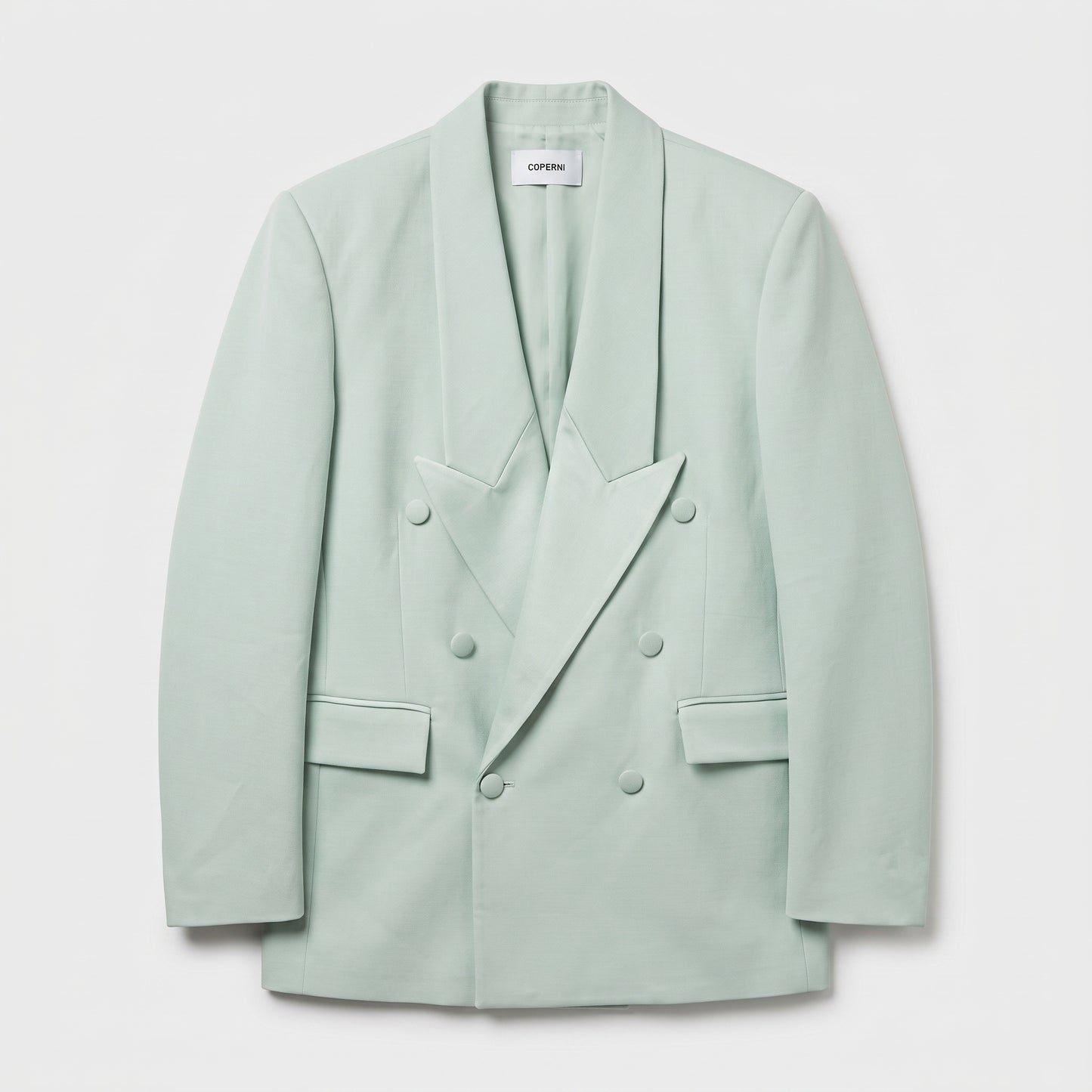 Tailored Double-Breasted Mint Blazer