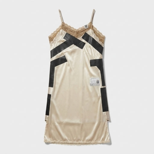 Graphic Lace Trim Slip Dress