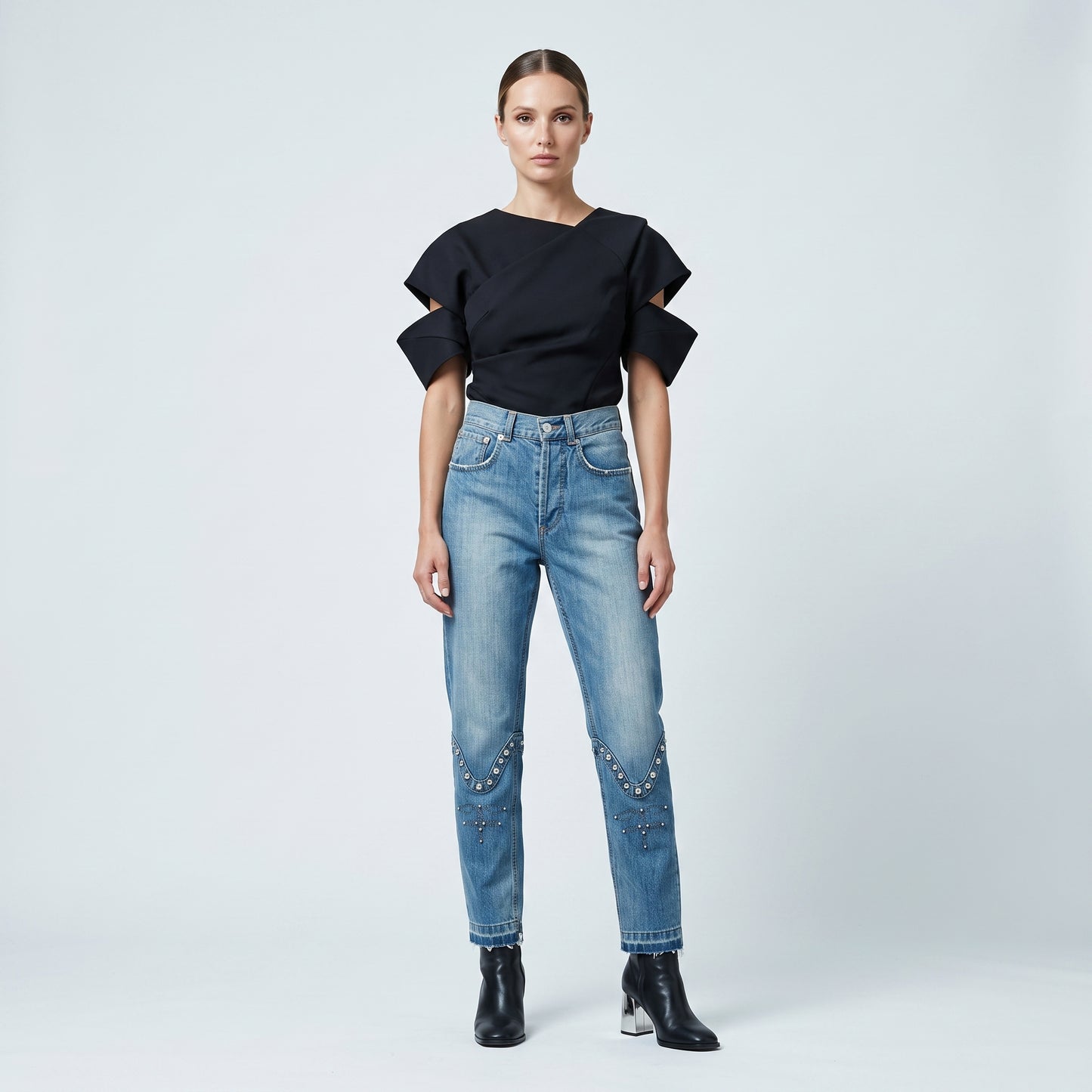 Embellished Slim Fit Denim Jeans
