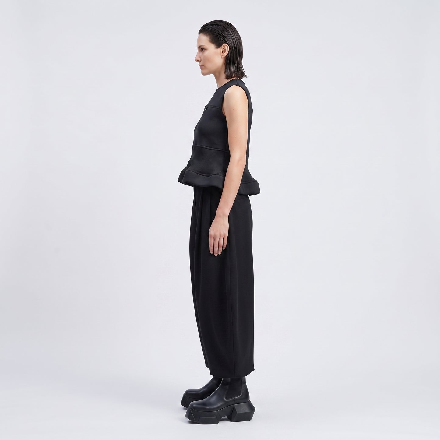 Structured Peplum Sleeveless Shell