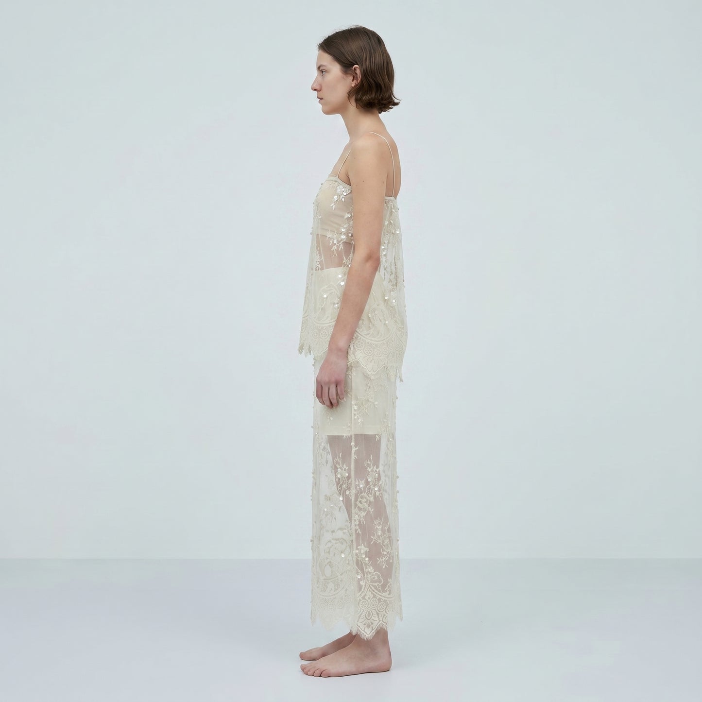 Embroidered Sequin Lace Camisole