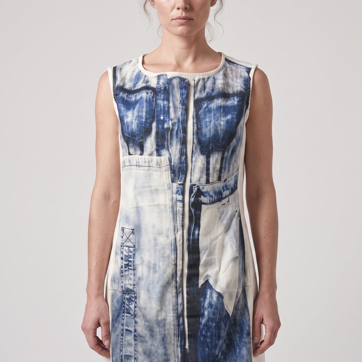 Abstract Printed Cotton Shift Dress