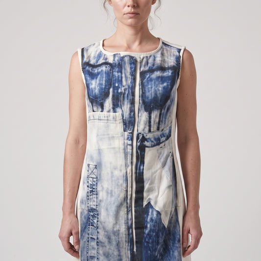 Abstract Printed Cotton Shift Dress