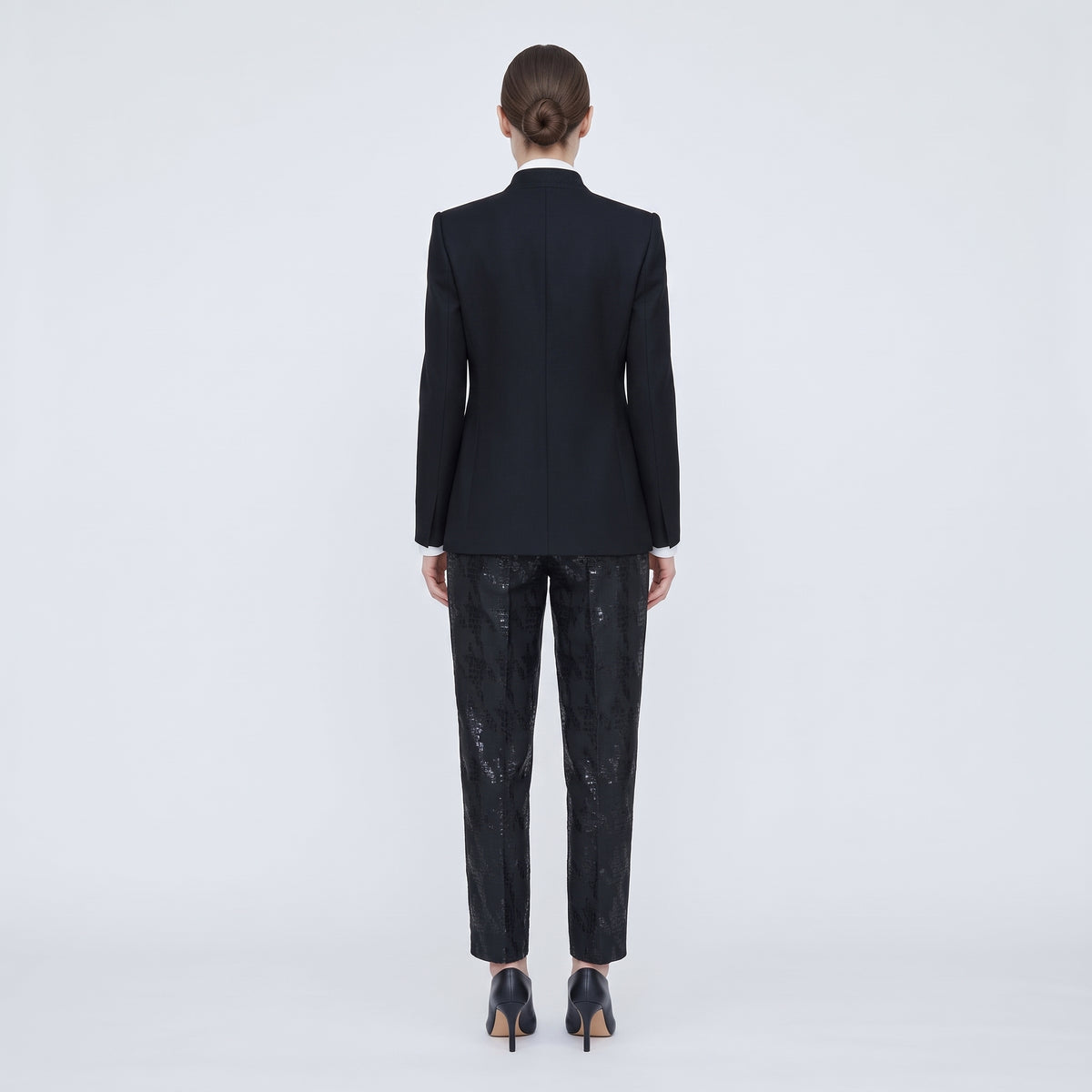Metallic Jacquard Tailored Trousers