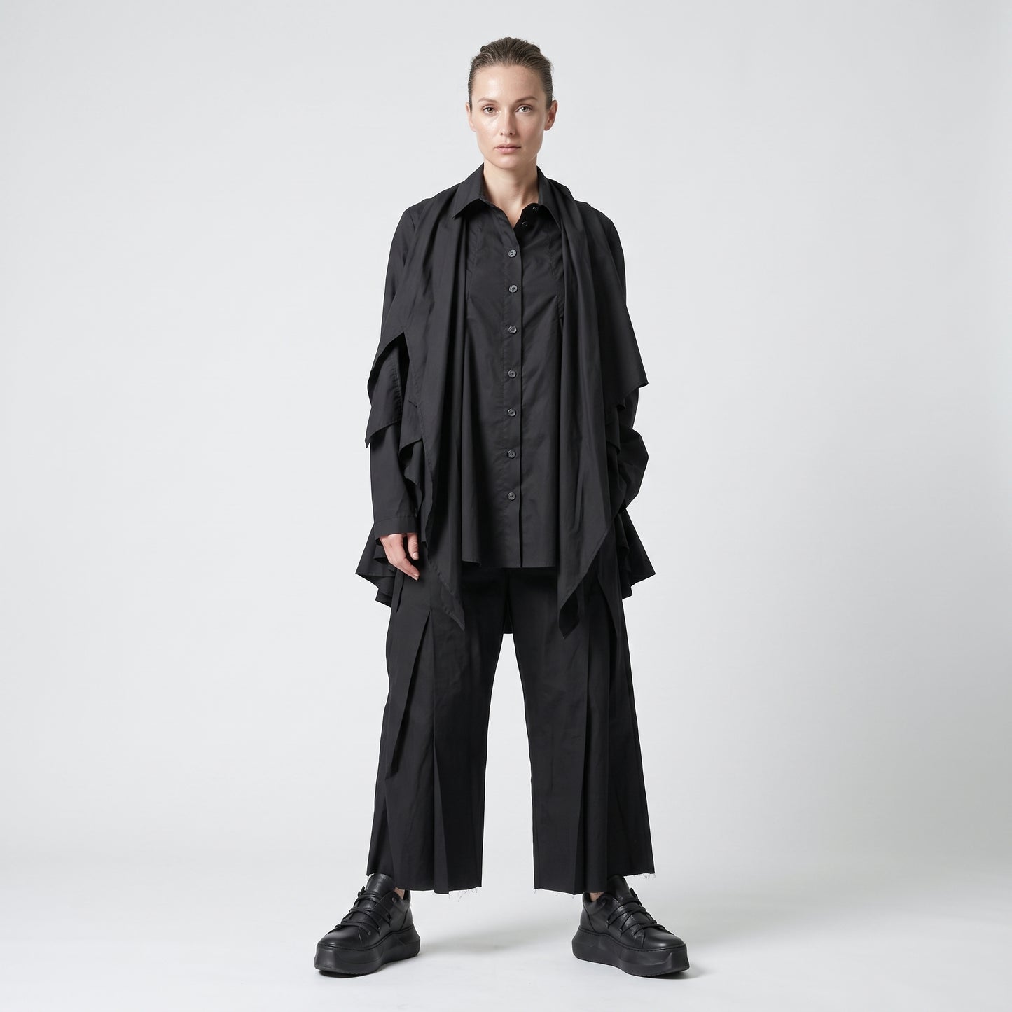 Architectural Draped Cotton Shirt