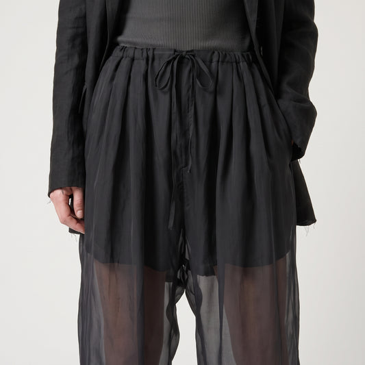 Sheer Layered Wide-Leg Trousers