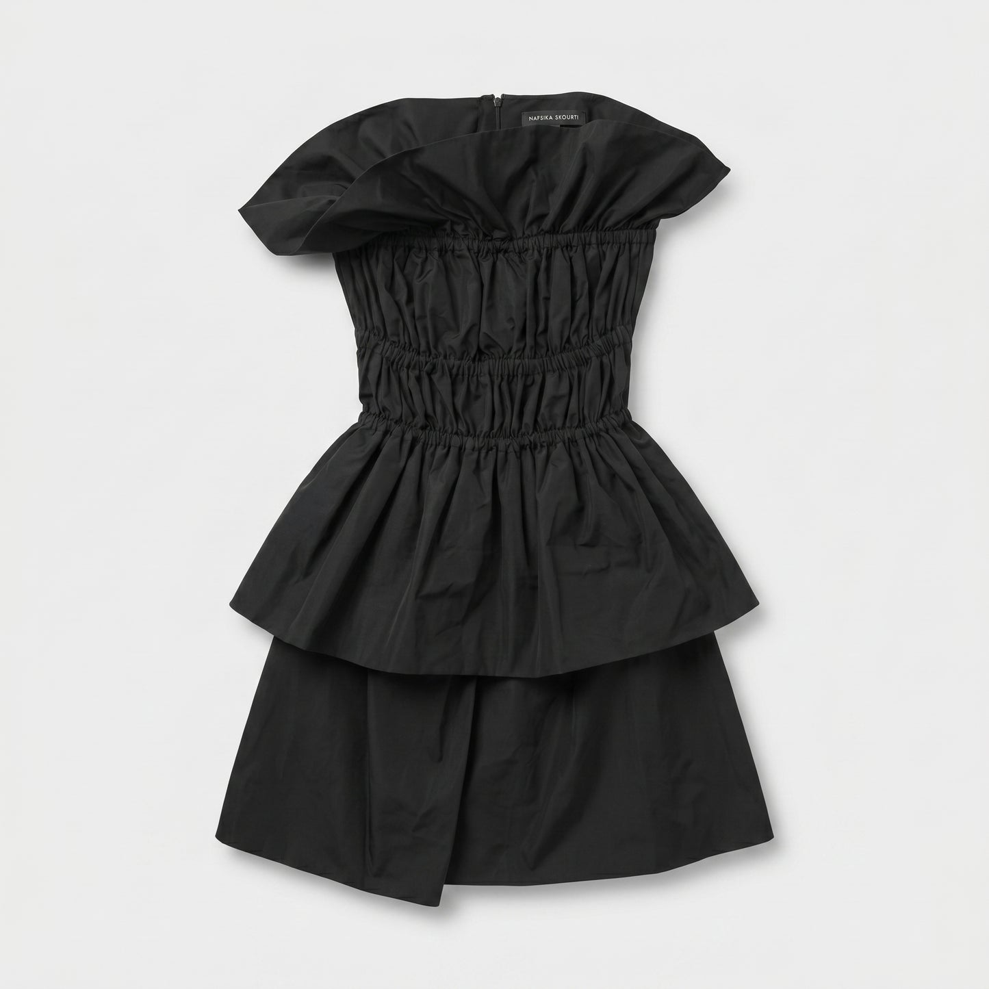 Strapless Tiered Ruffled Mini Dress