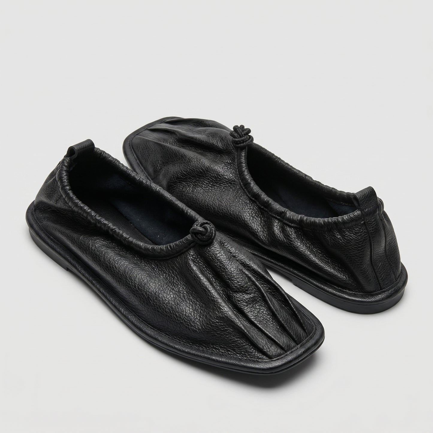 Supple Leather Ruched Flats