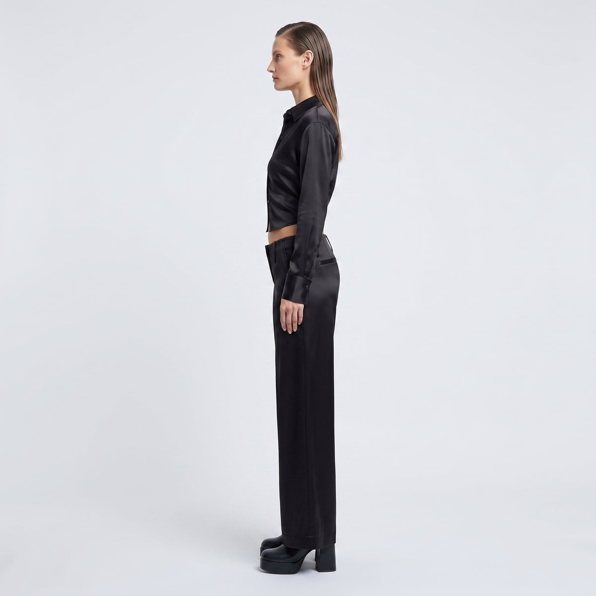 Sleek Tailored Wide-Leg Trousers