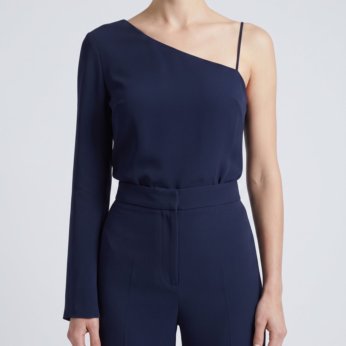 Navy One-Shoulder Asymmetric Top
