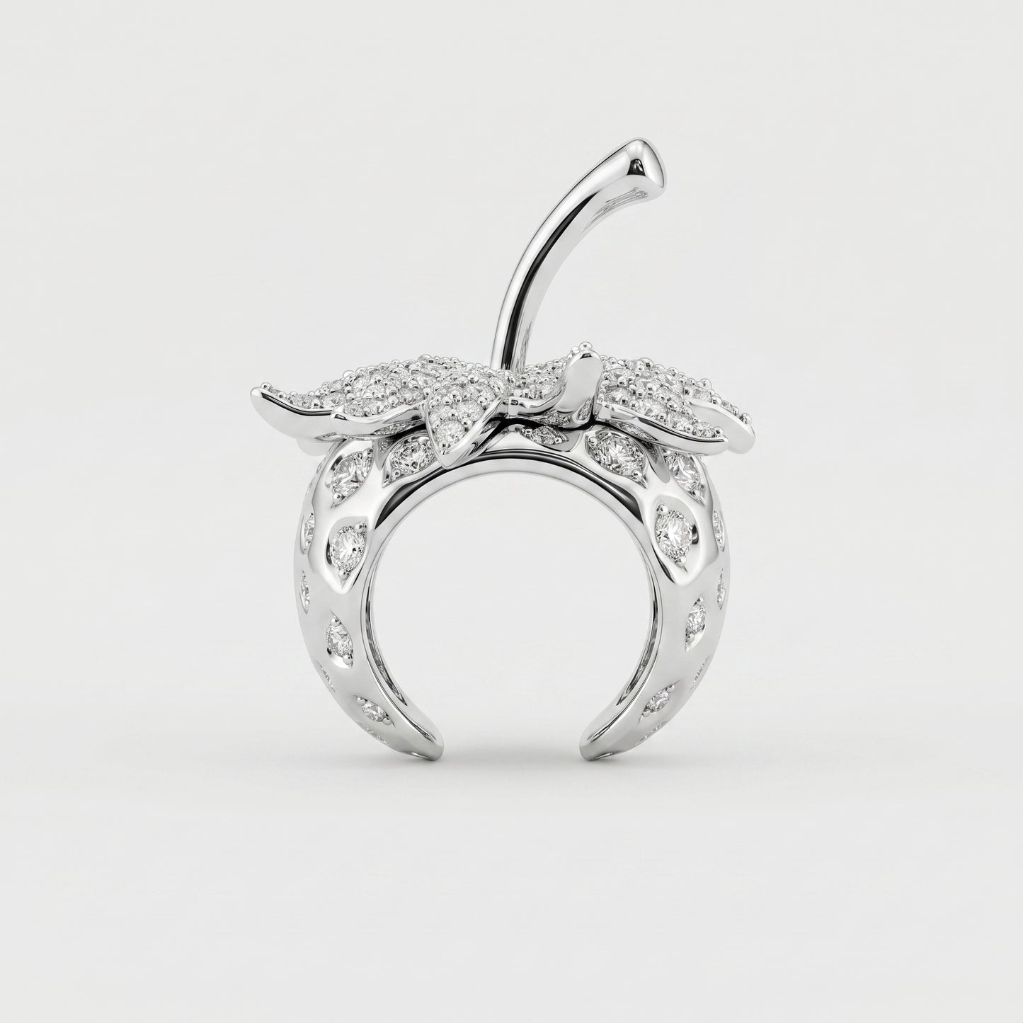 Crystal Embellished Strawberry Ring
