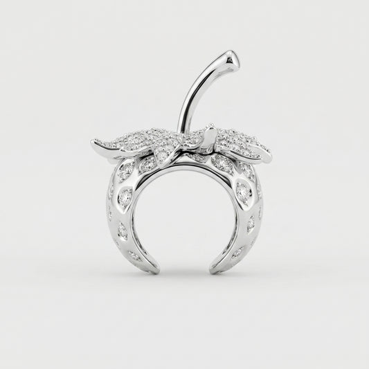Crystal Embellished Strawberry Ring