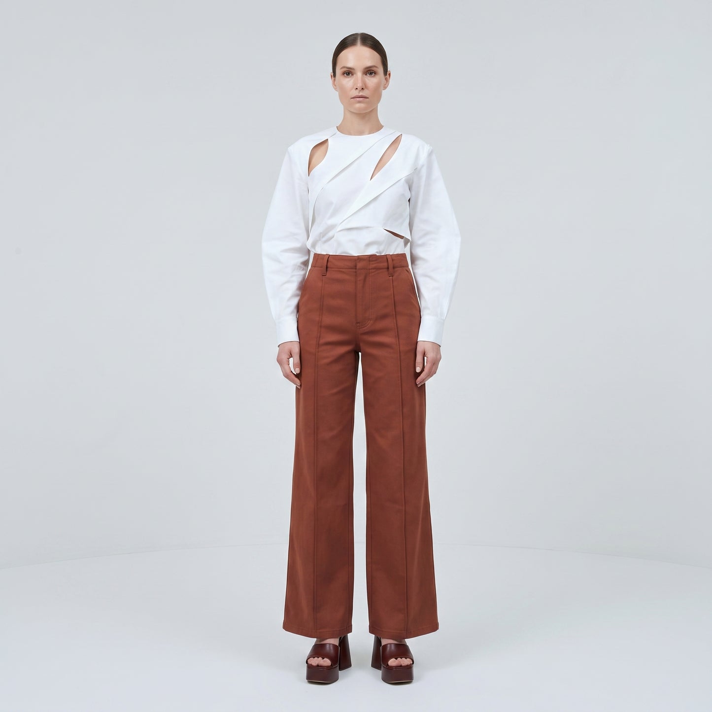Tailored High-Waisted Wide-Leg Trousers