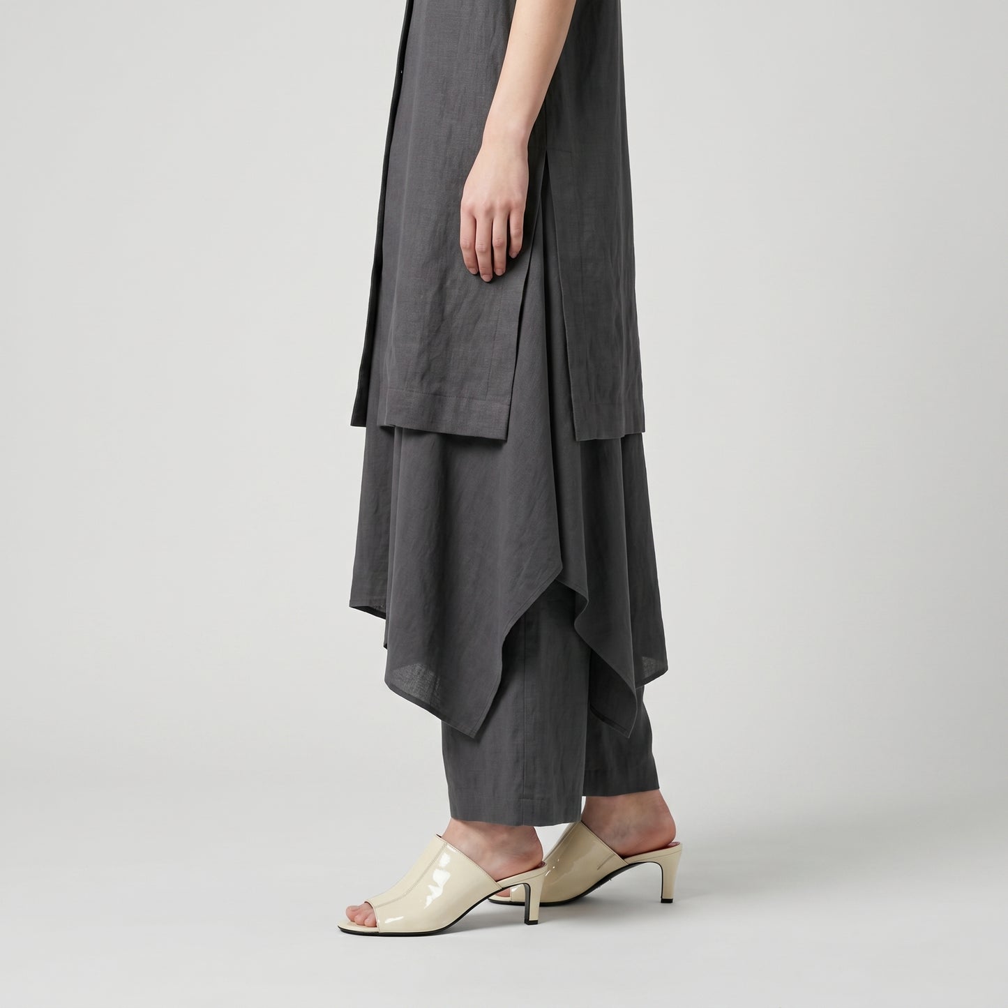 Patent Leather Peep-Toe Mules