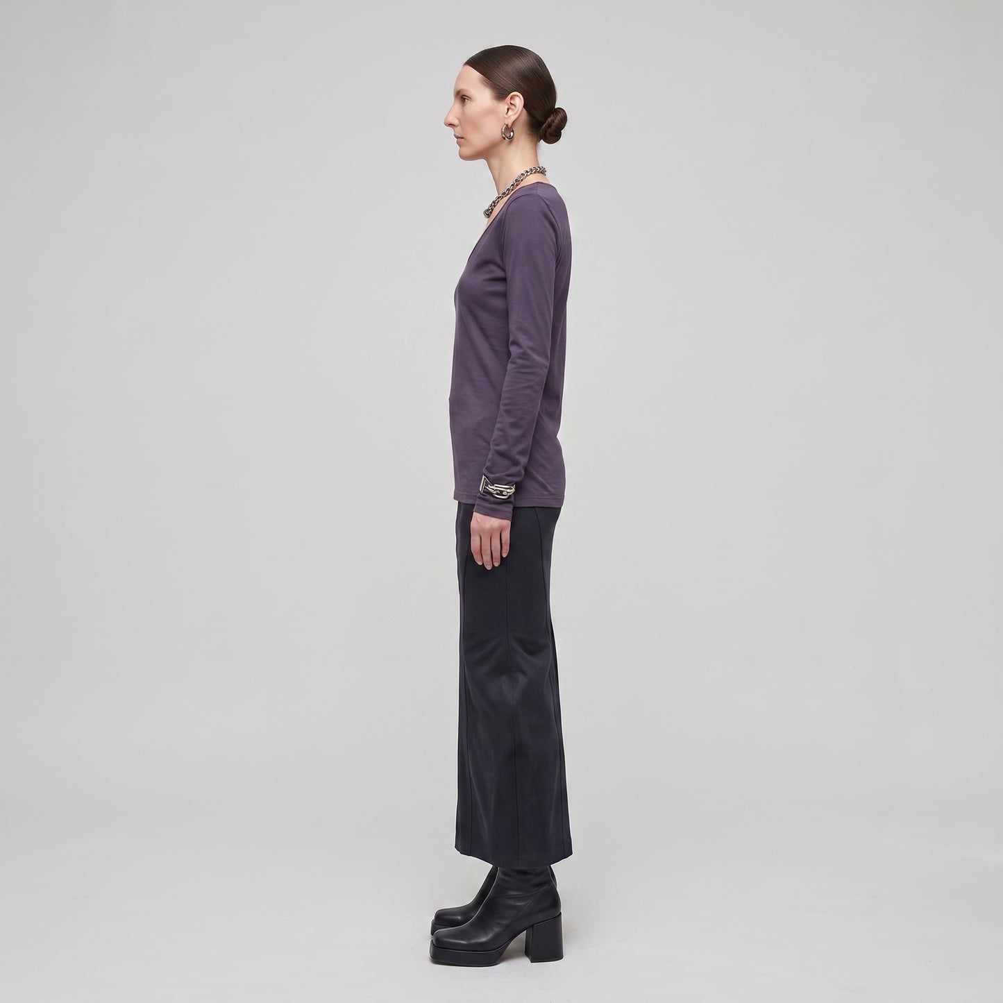 Classic Purple V-Neck Top