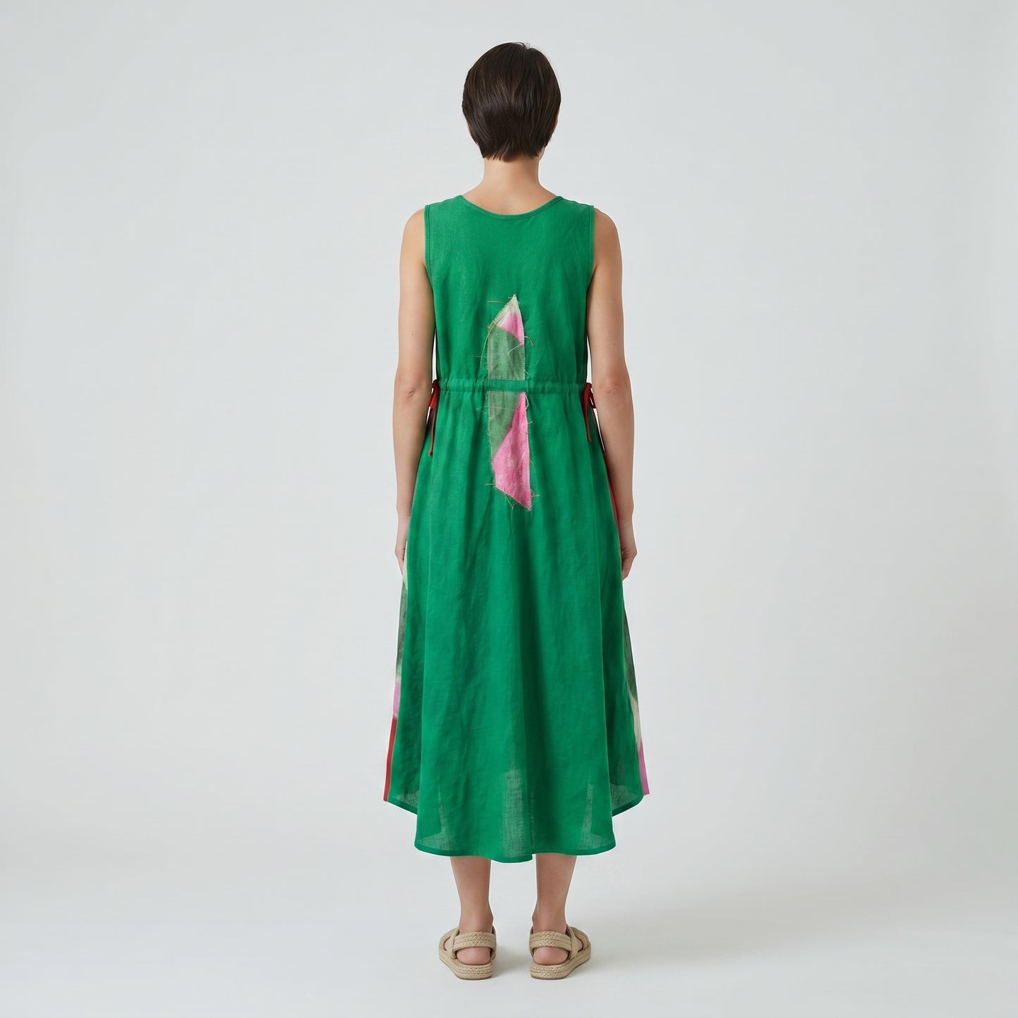 Vibrant Abstract Print Linen Dress