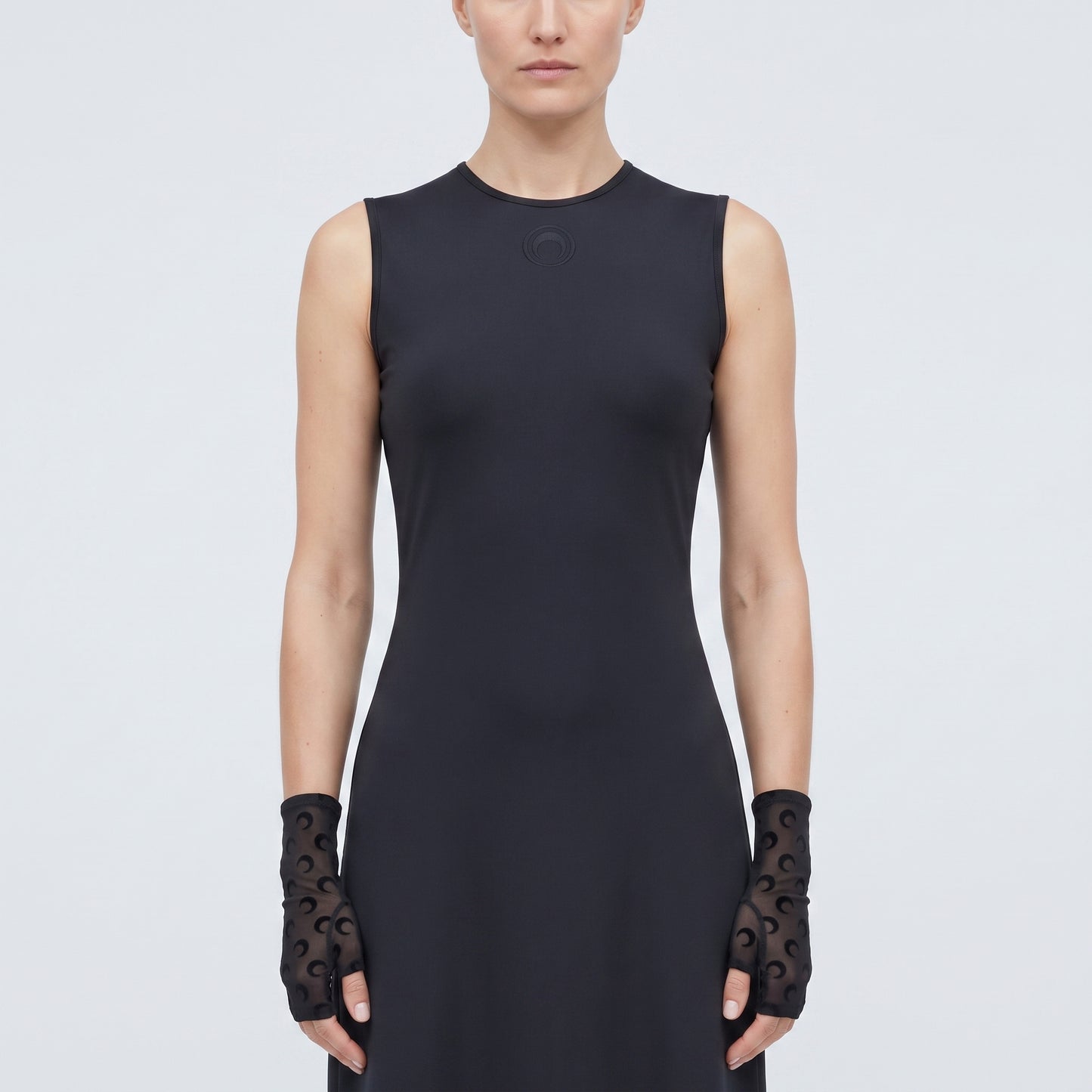 Sleeveless Minimalist Black Midi Dress