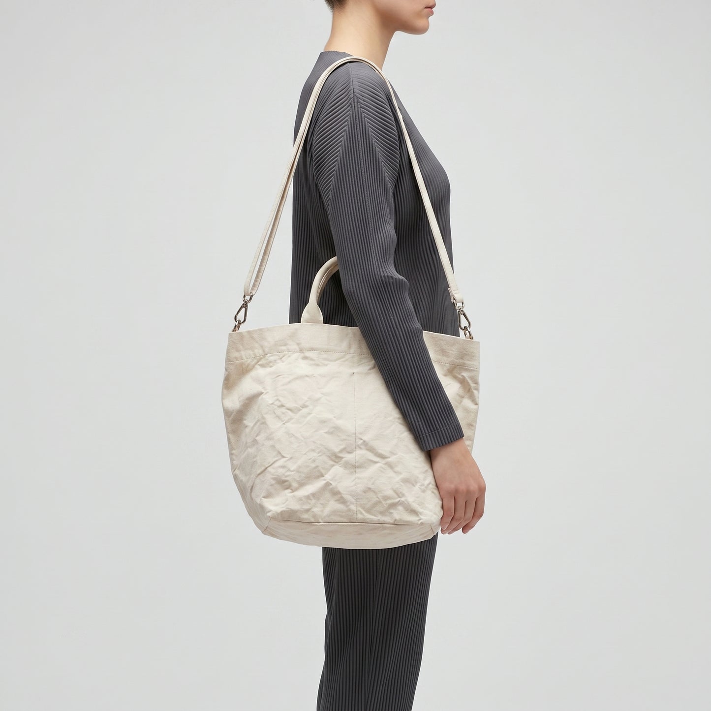 Textured Linen Tote Bag