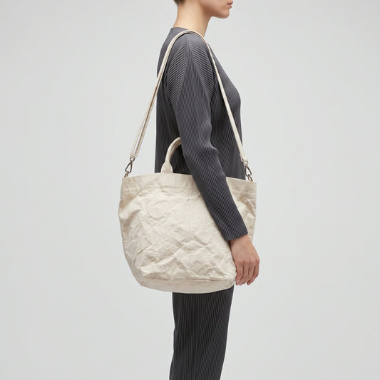 Textured Linen Tote Bag