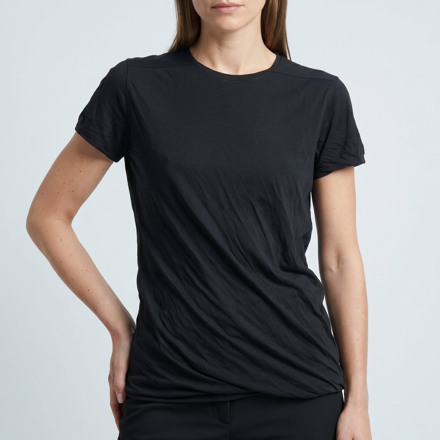 Geometric Seam Black Tee