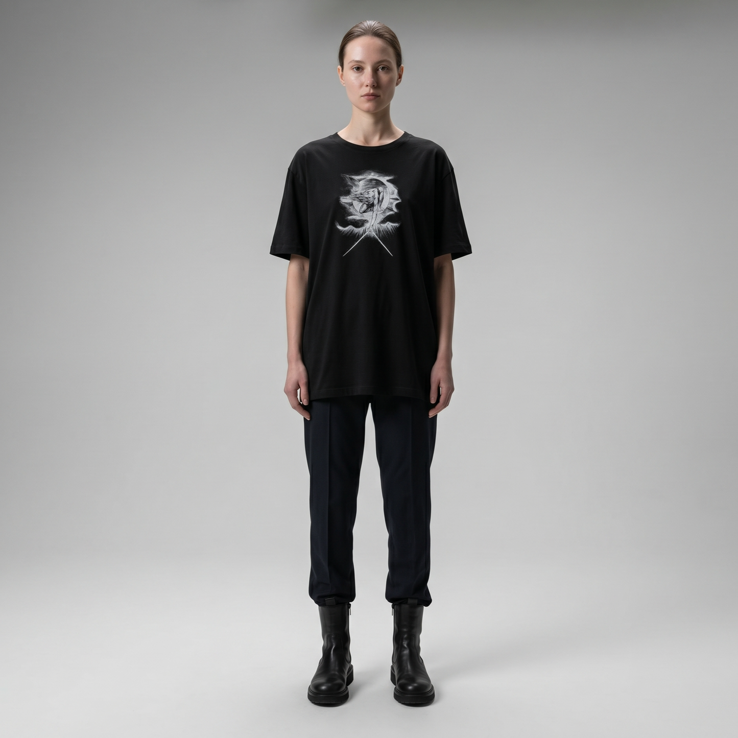 Graphic Print Cotton Crewneck Tee
