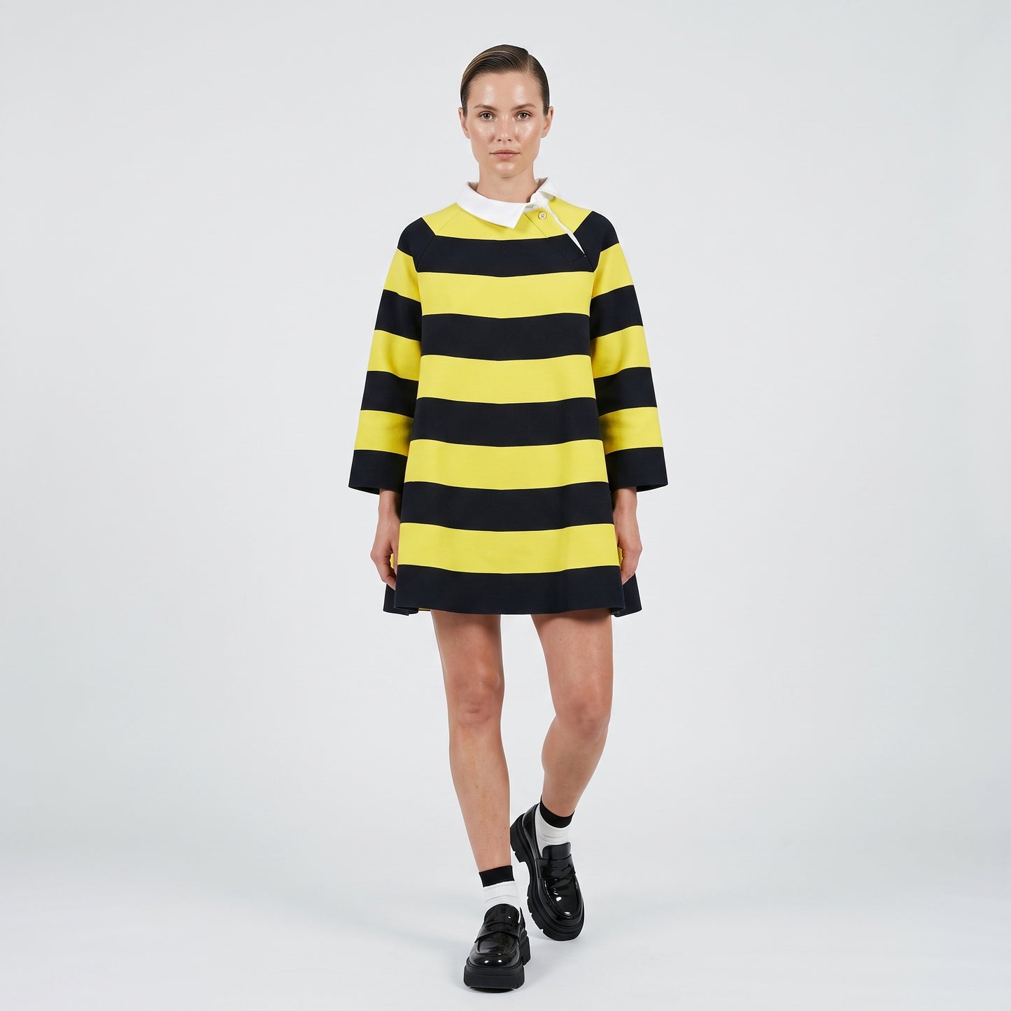 Striped A-Line Rugby Dress