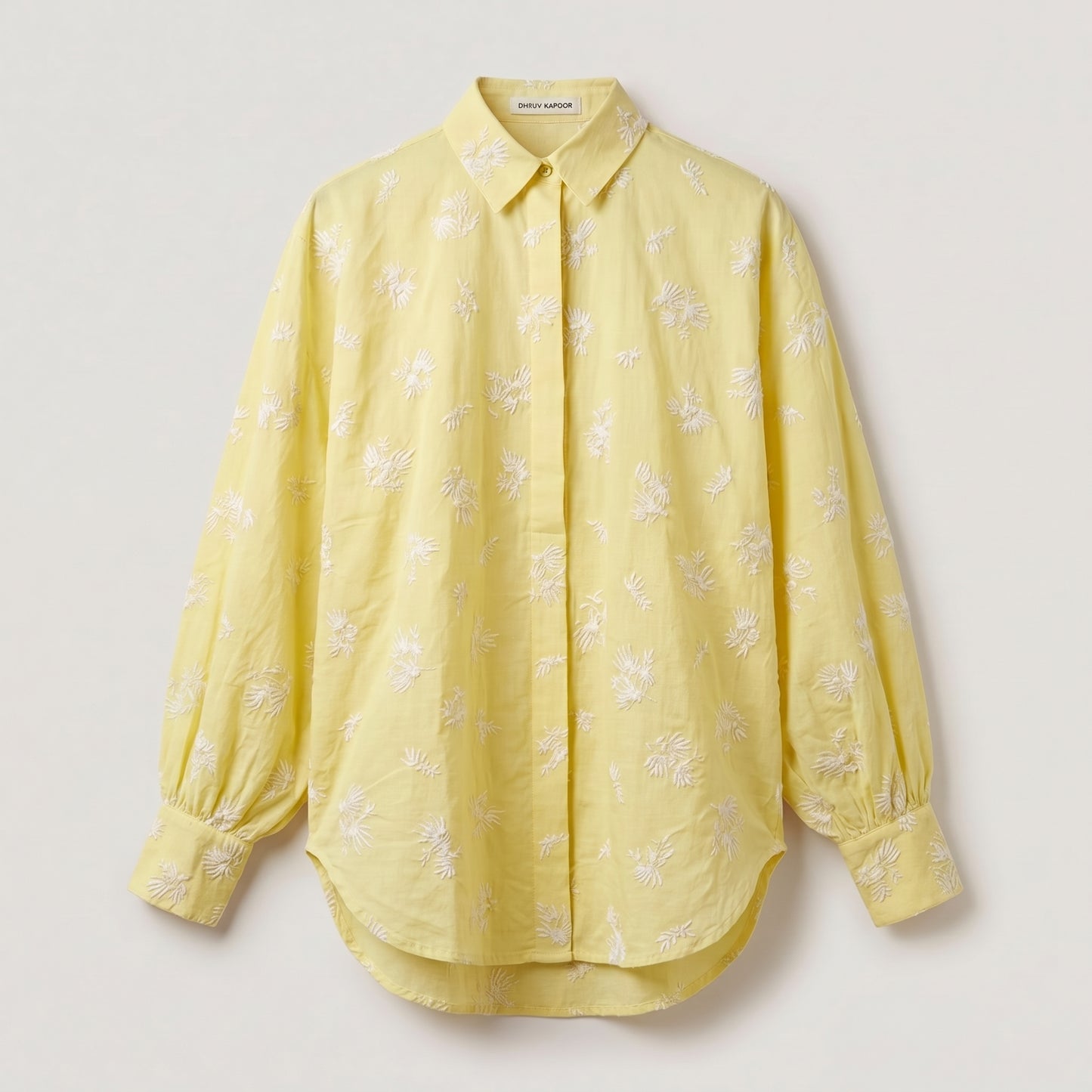 Embroidered Pastel Yellow Shirt
