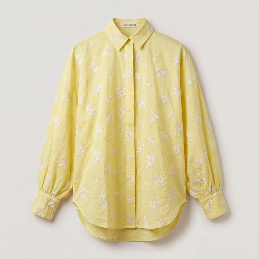 Embroidered Pastel Yellow Shirt