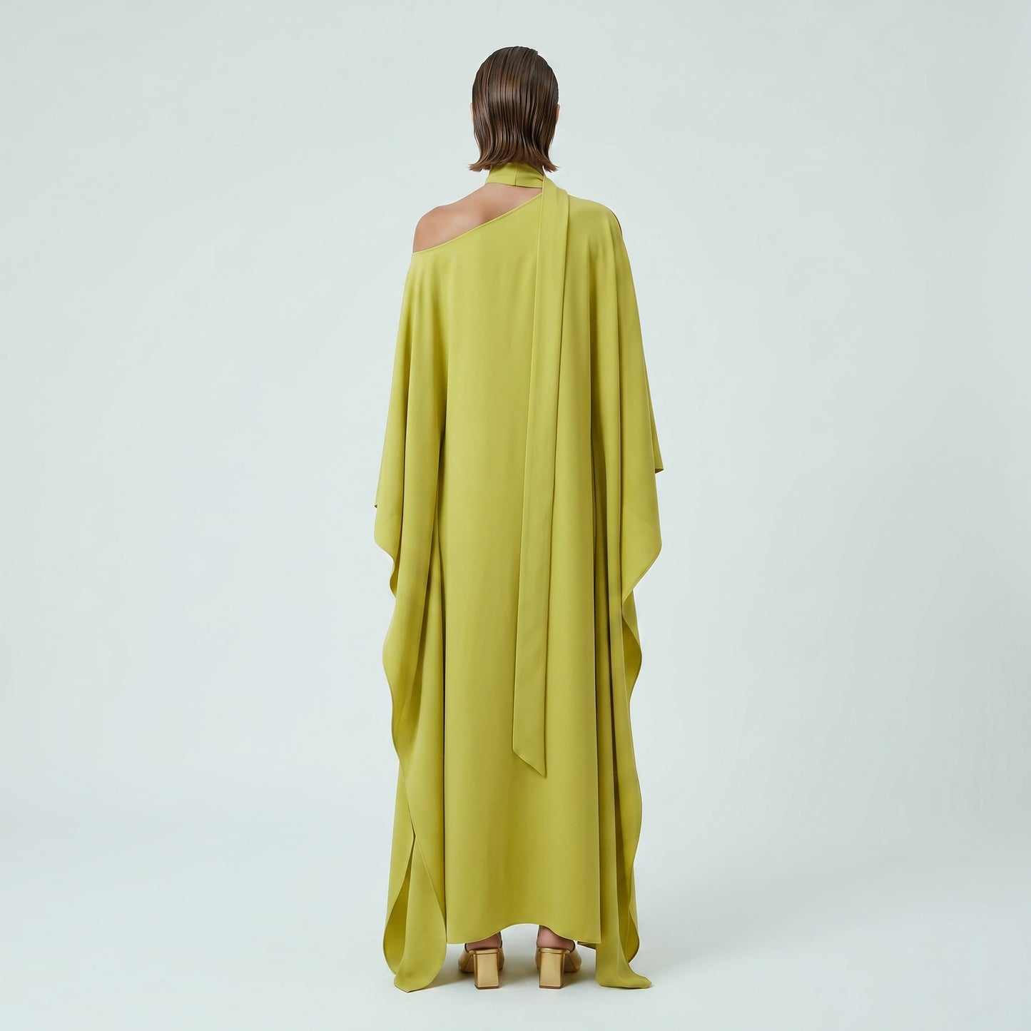 Asymmetric Crepe Kaftan Dress