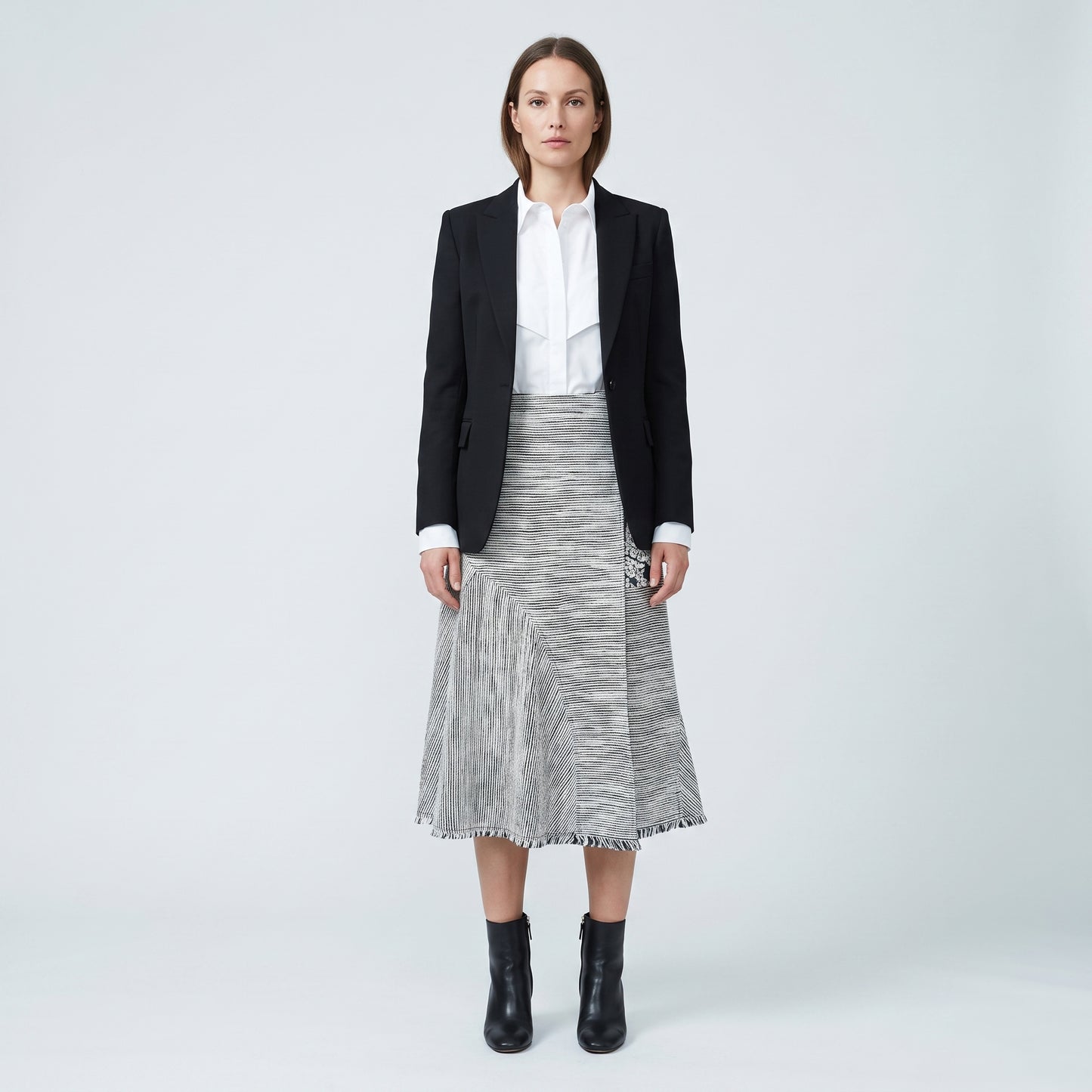 Abstract Striped Asymmetric A-Line Skirt