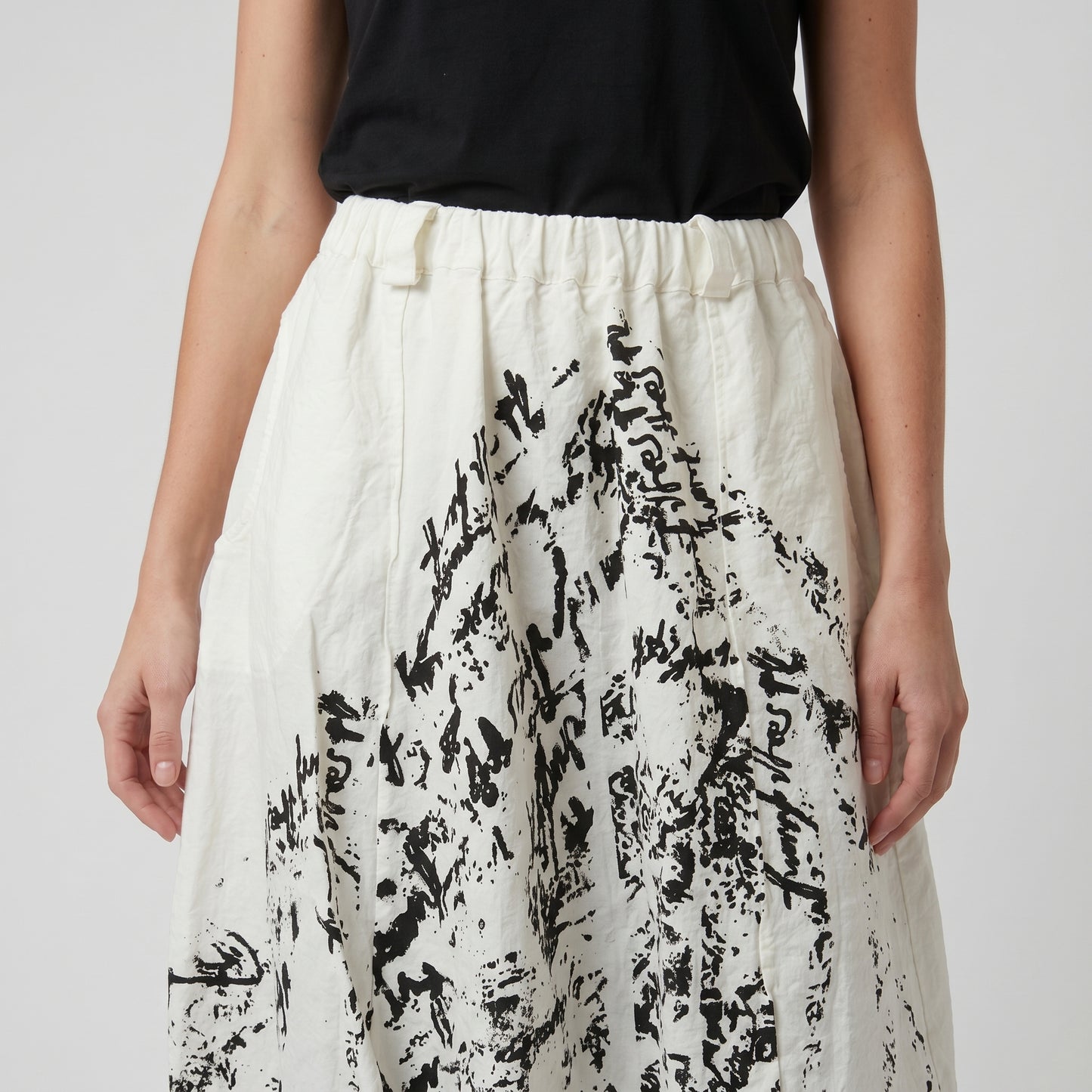 Abstract Print Balloon Skirt