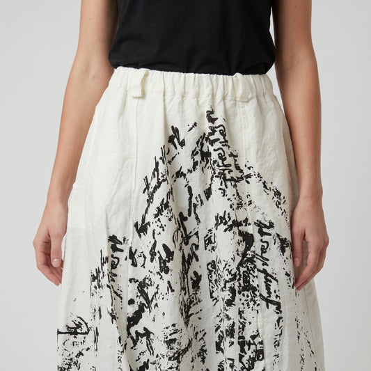 Abstract Print Balloon Skirt