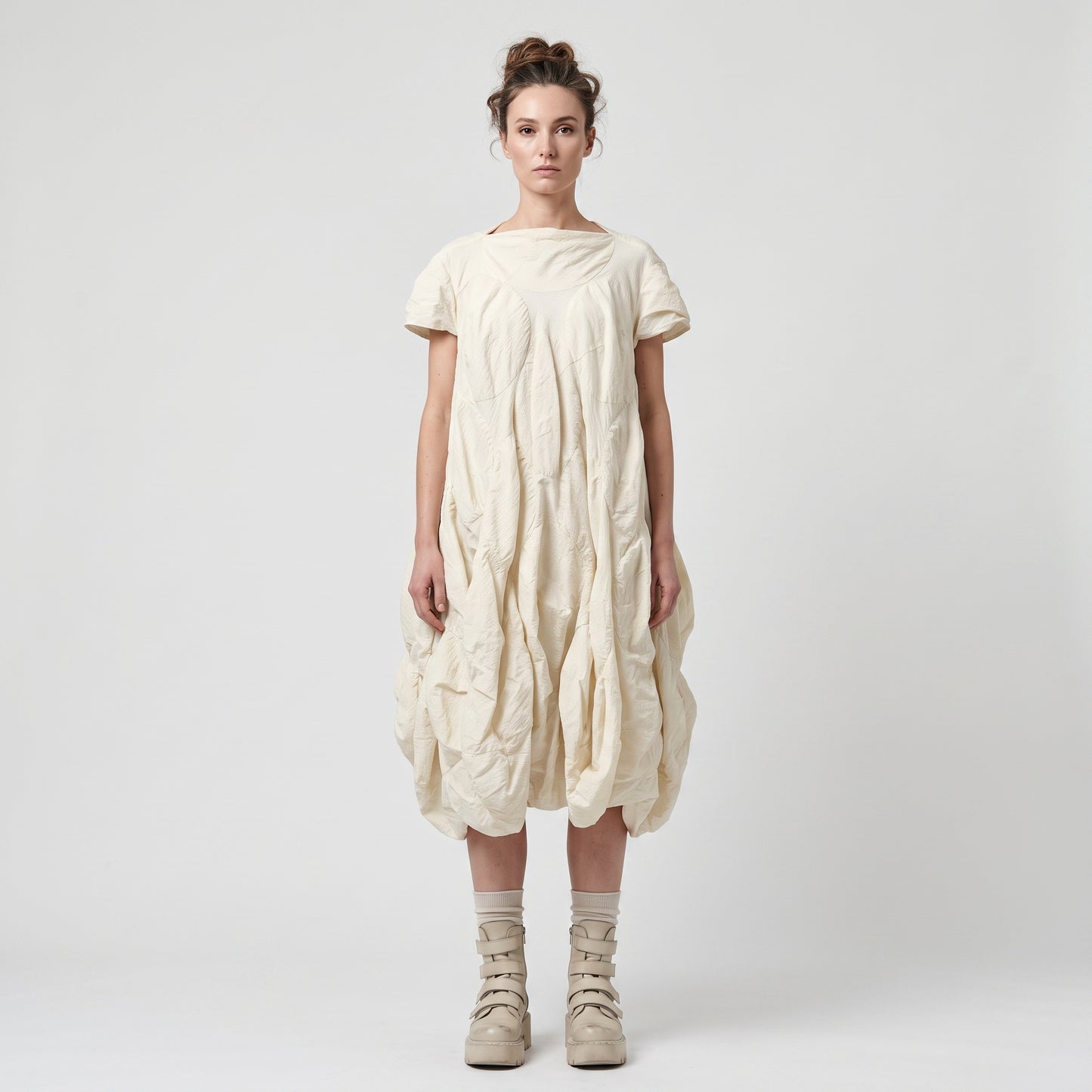 Textured Cream Sculptural Tunic