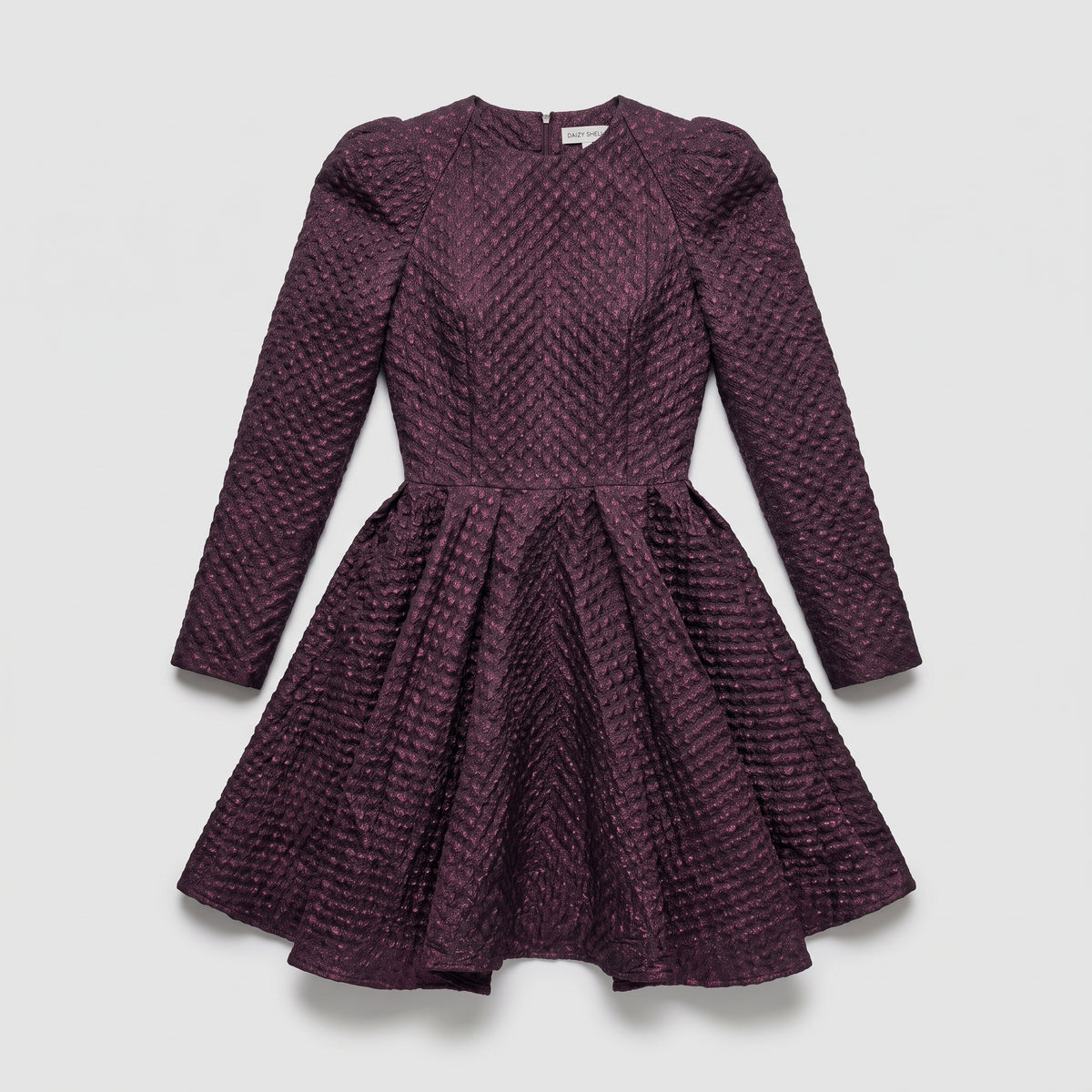 Structured Metallic Textured Mini Dress