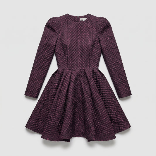 Structured Metallic Textured Mini Dress