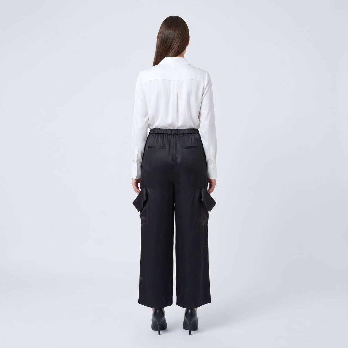 Satin Cargo Utility Trousers