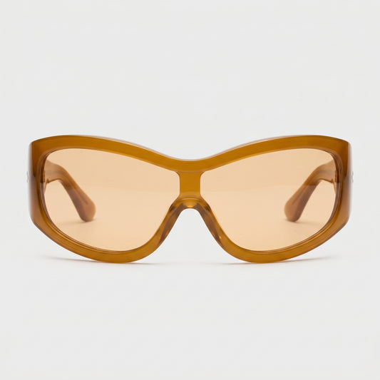 Retro Amber Shield Sunglasses