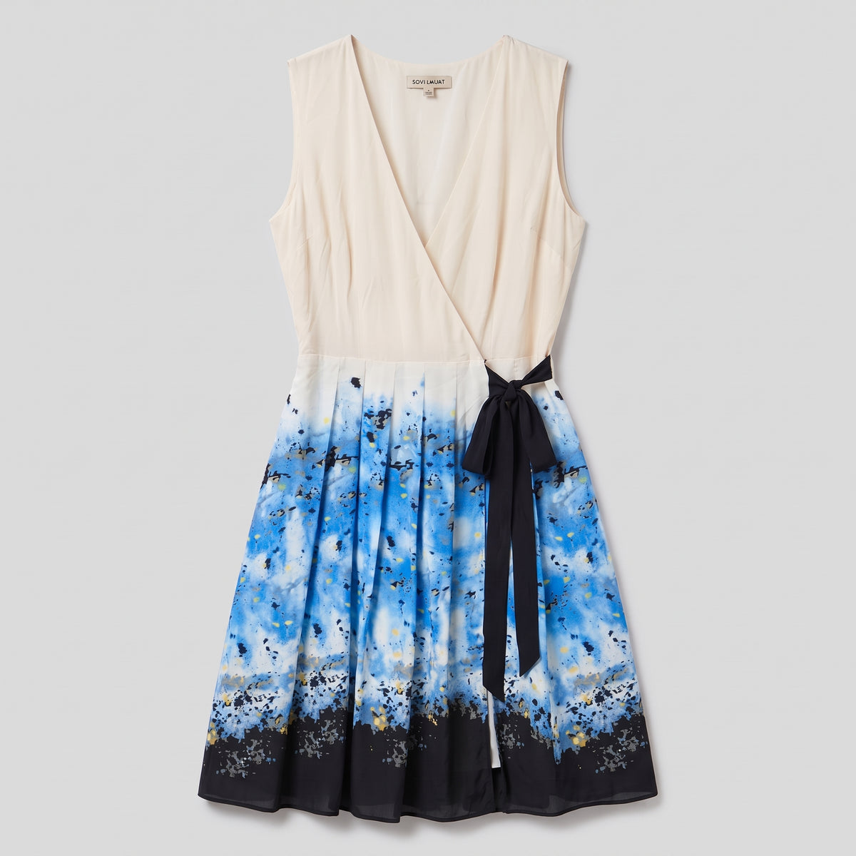 Sleeveless Floral Wrap Midi Dress