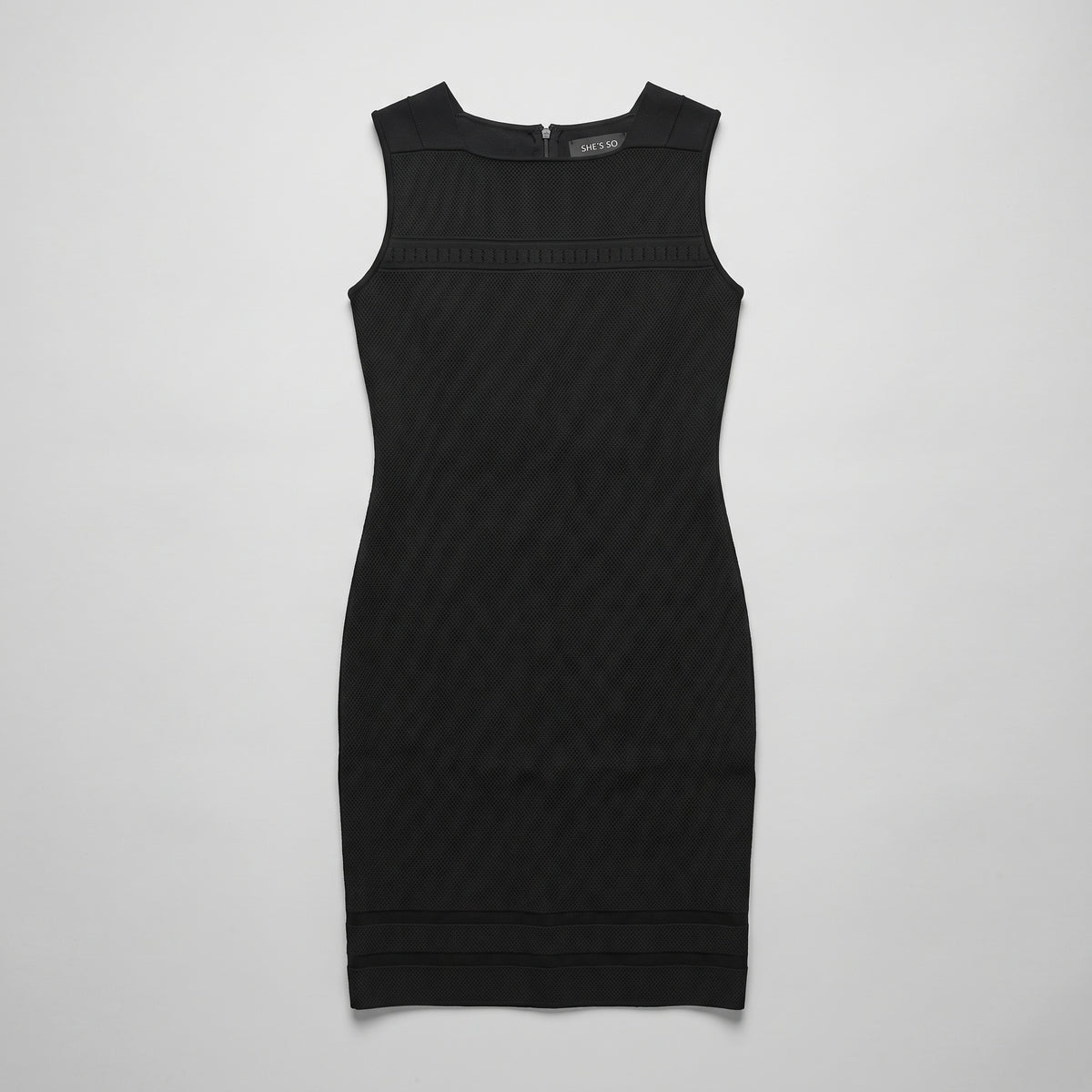 Sleeveless Textured Knit Sheath Dress