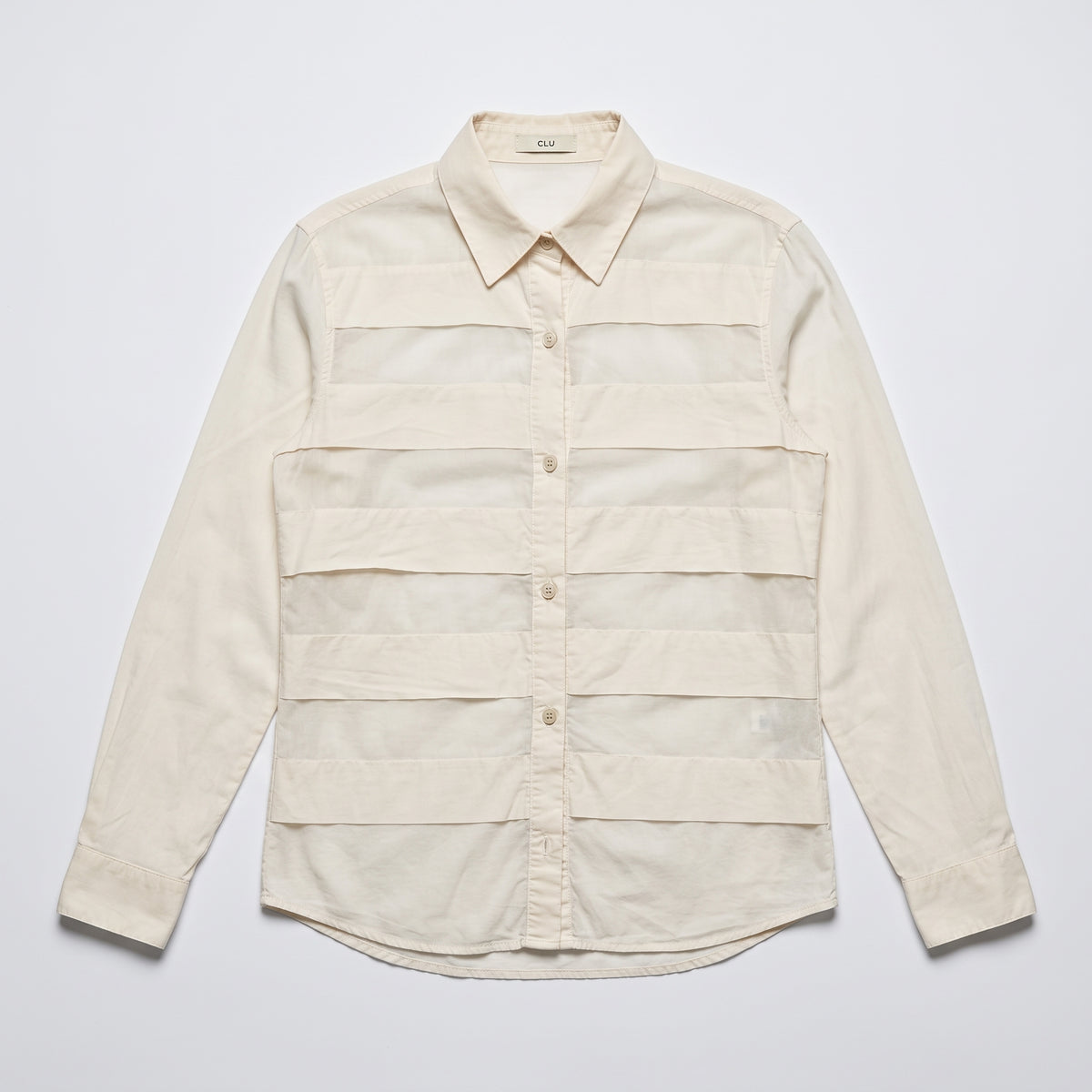 Paneled Long Sleeve Cotton Shirt