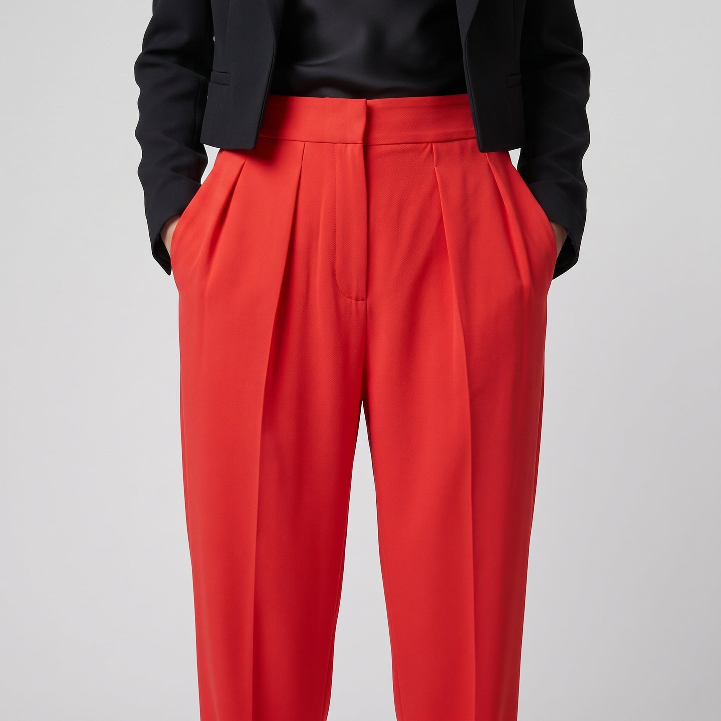 Tailored High-Rise Pleated Trousers