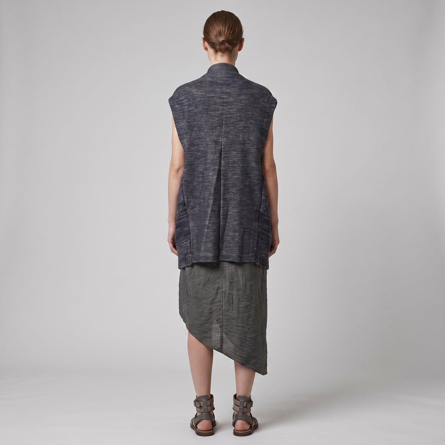 Textured Knit Sleeveless Layering Vest