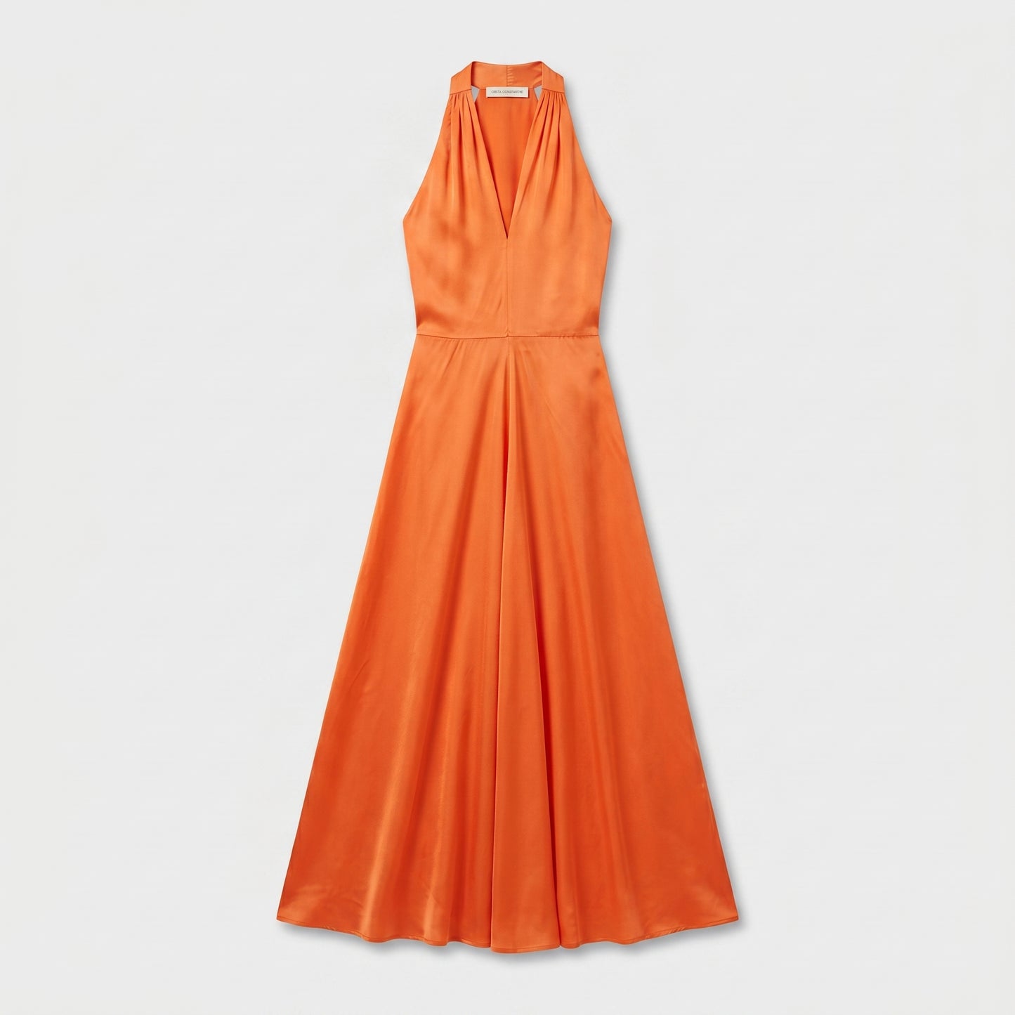 Halter Neck Satin Maxi Dress
