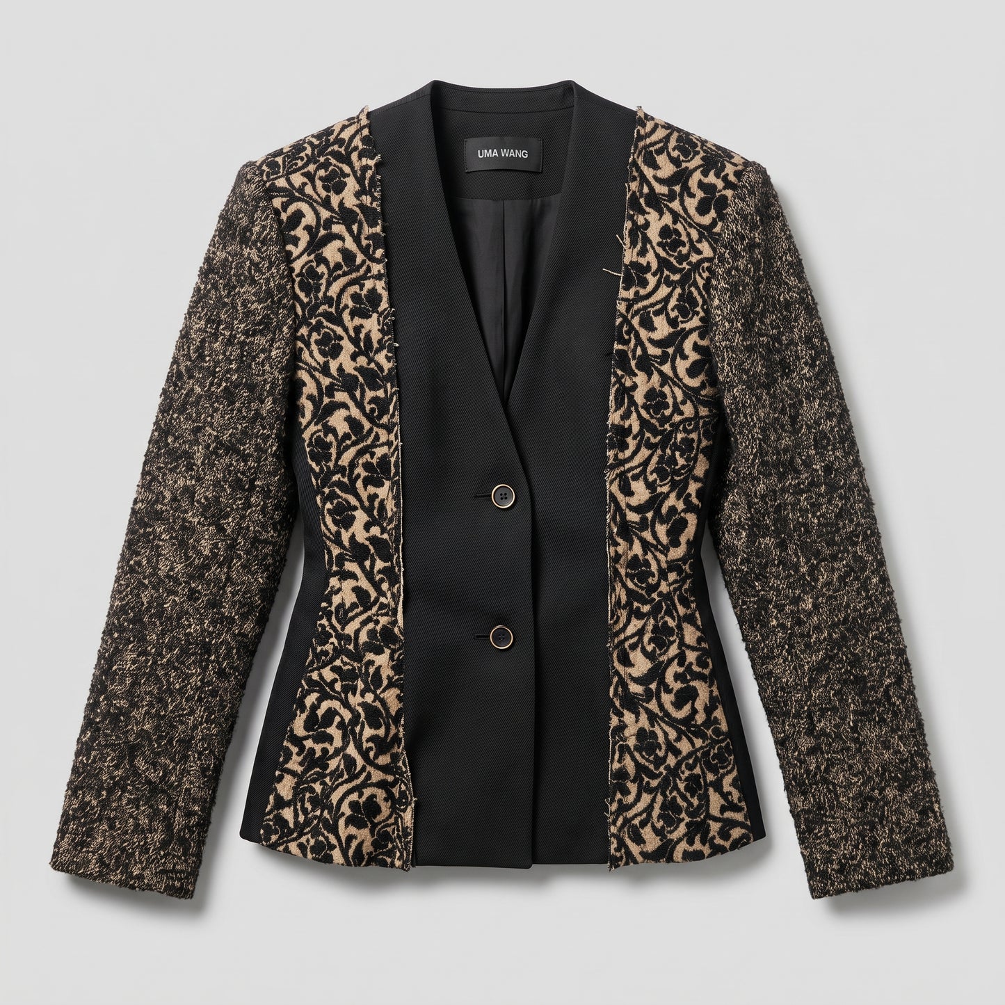 Structured Floral Panel Tailored Jacket