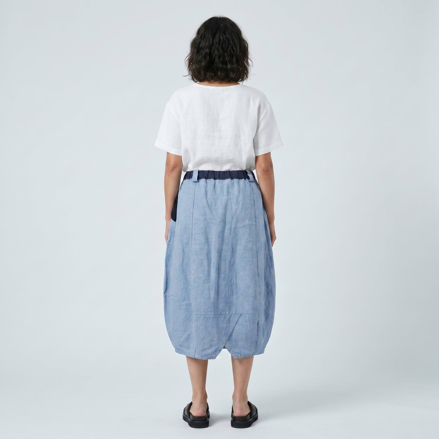 Abstract Print Balloon Midi Skirt